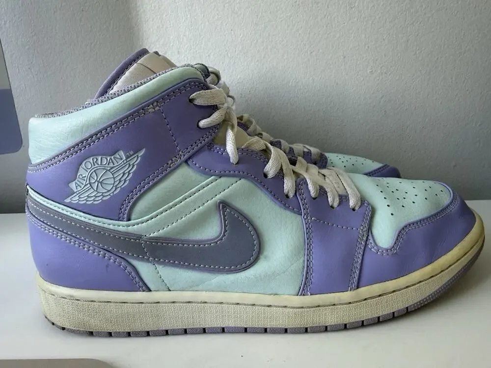 Jordan 1 Mid Men's Size 11.5 Purple Aqua (used) 554724-500